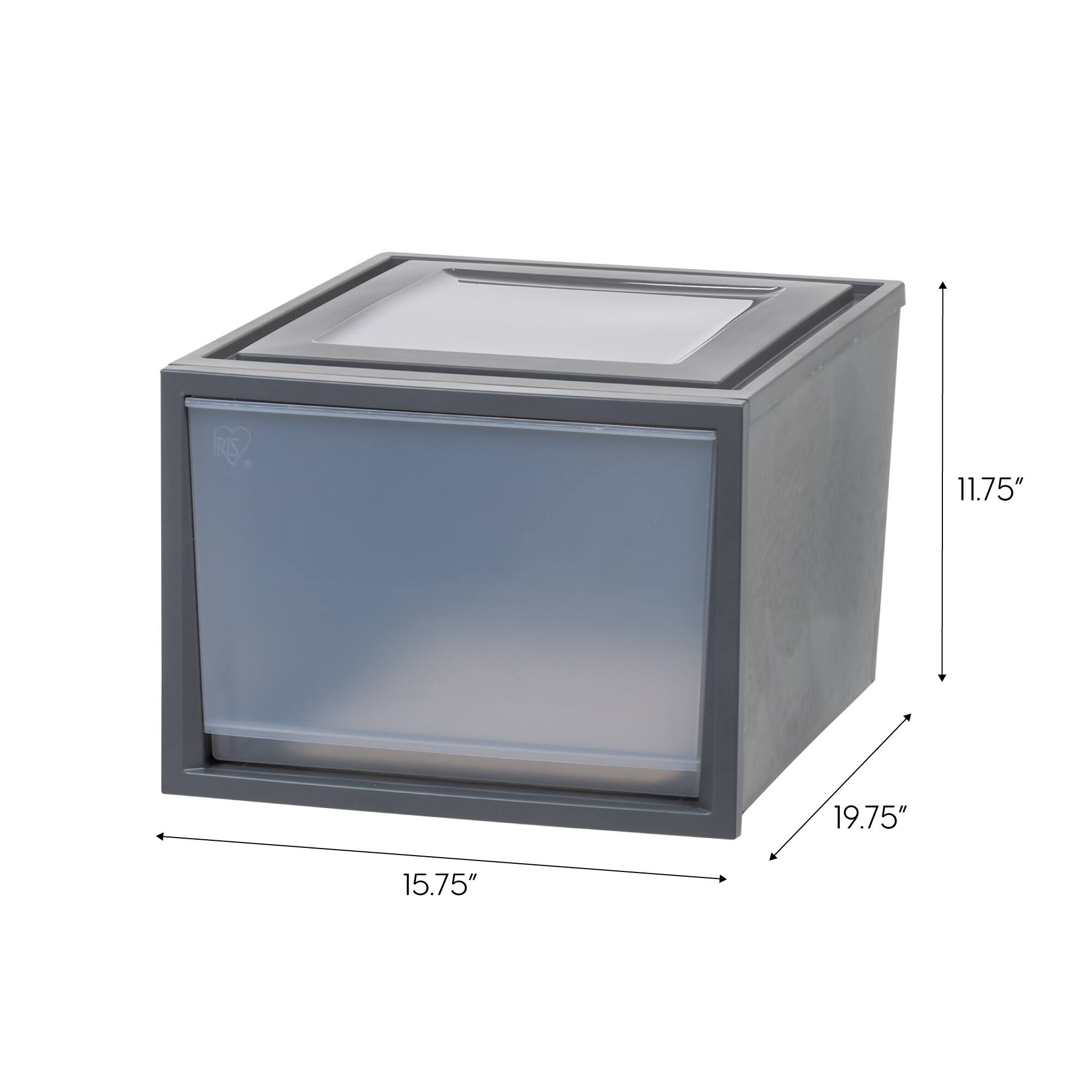 Iris® Gray Deep Box Chest Drawer, 3 Pack